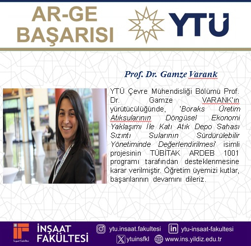 Çevre Mühendisliği Bölümü Öğretim Üyesinin Ar-Ge Başarısı