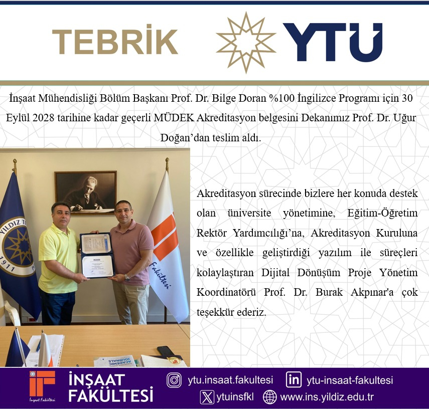 MÜDEK Akreditasyon belgesi